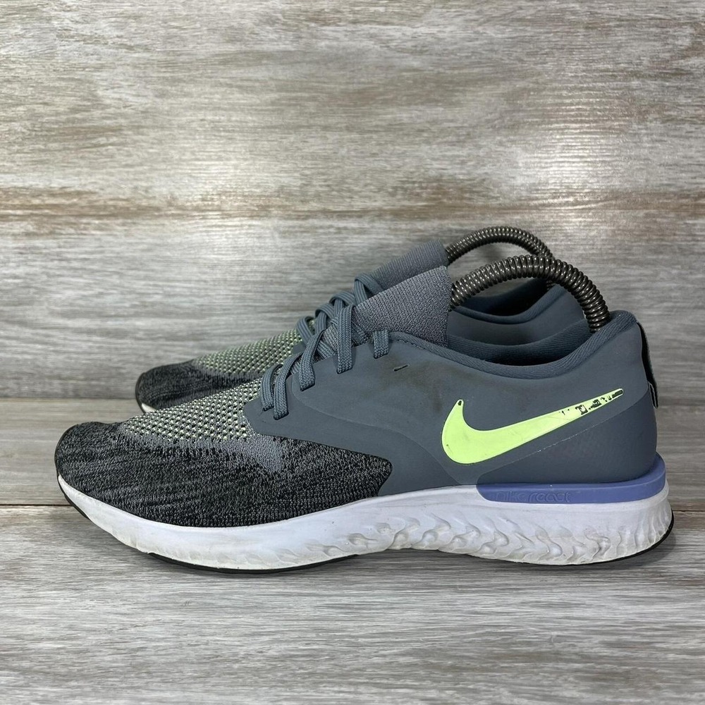 Nike Mens Odyssey React 2 Flyknit AH1015-401 Gray Running Shoes Sneakers Sz 8.5